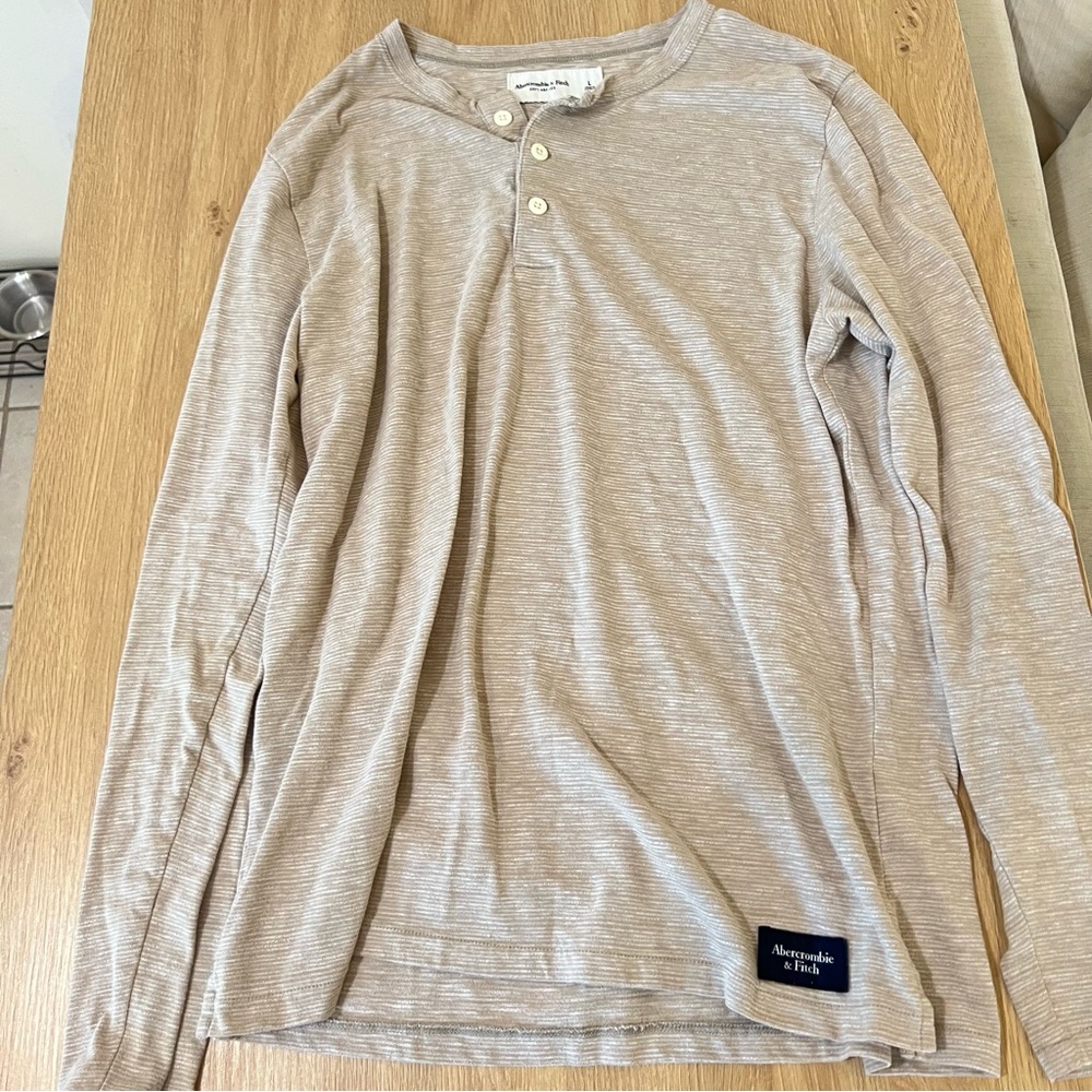 Abercrombie & Fitch Light Brown Henley Shirt
